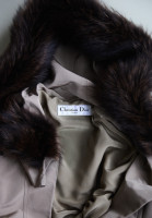 Beige Christian Dior Fur Trim Parka