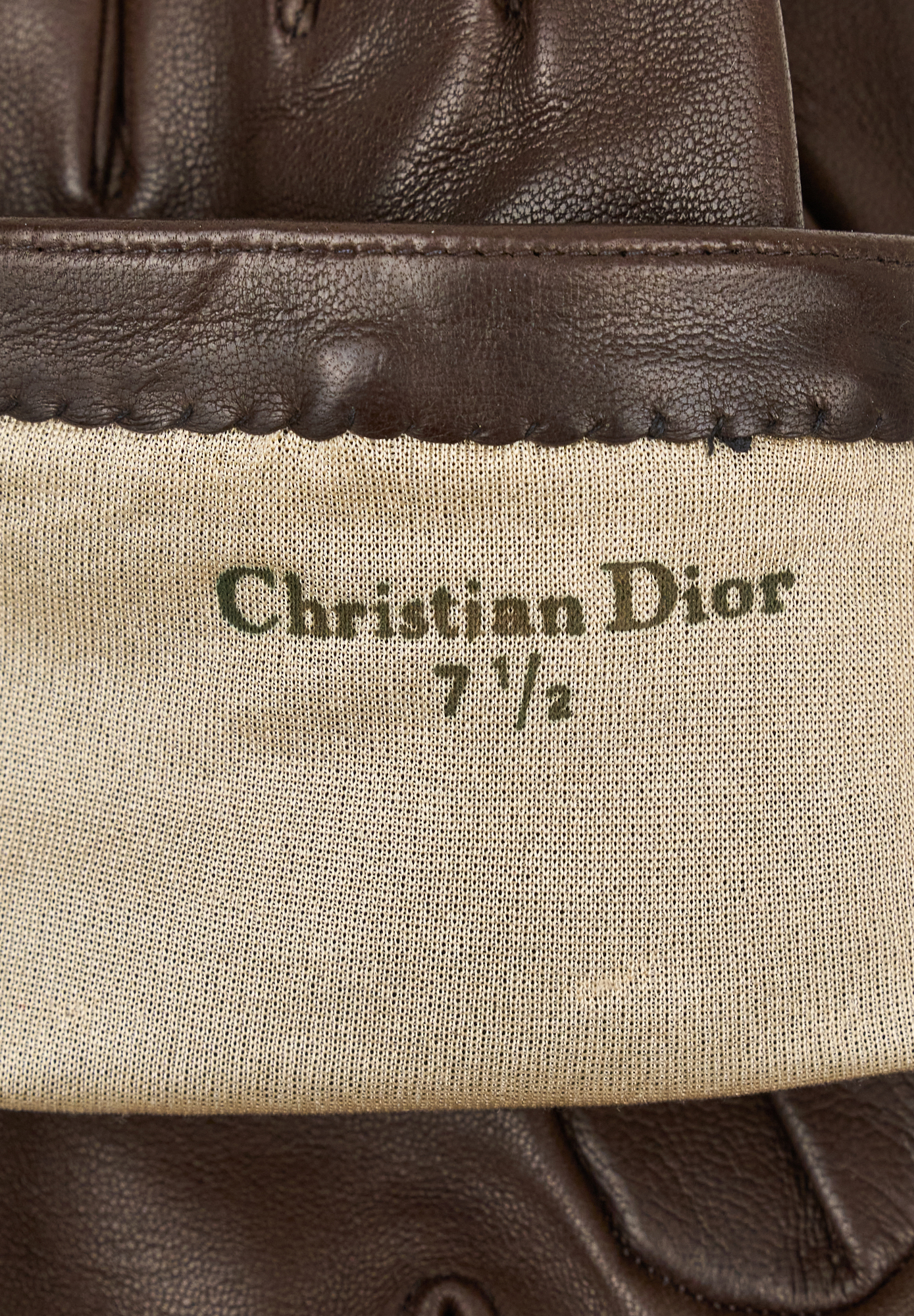 Christian Dior Logo Leather Gloves