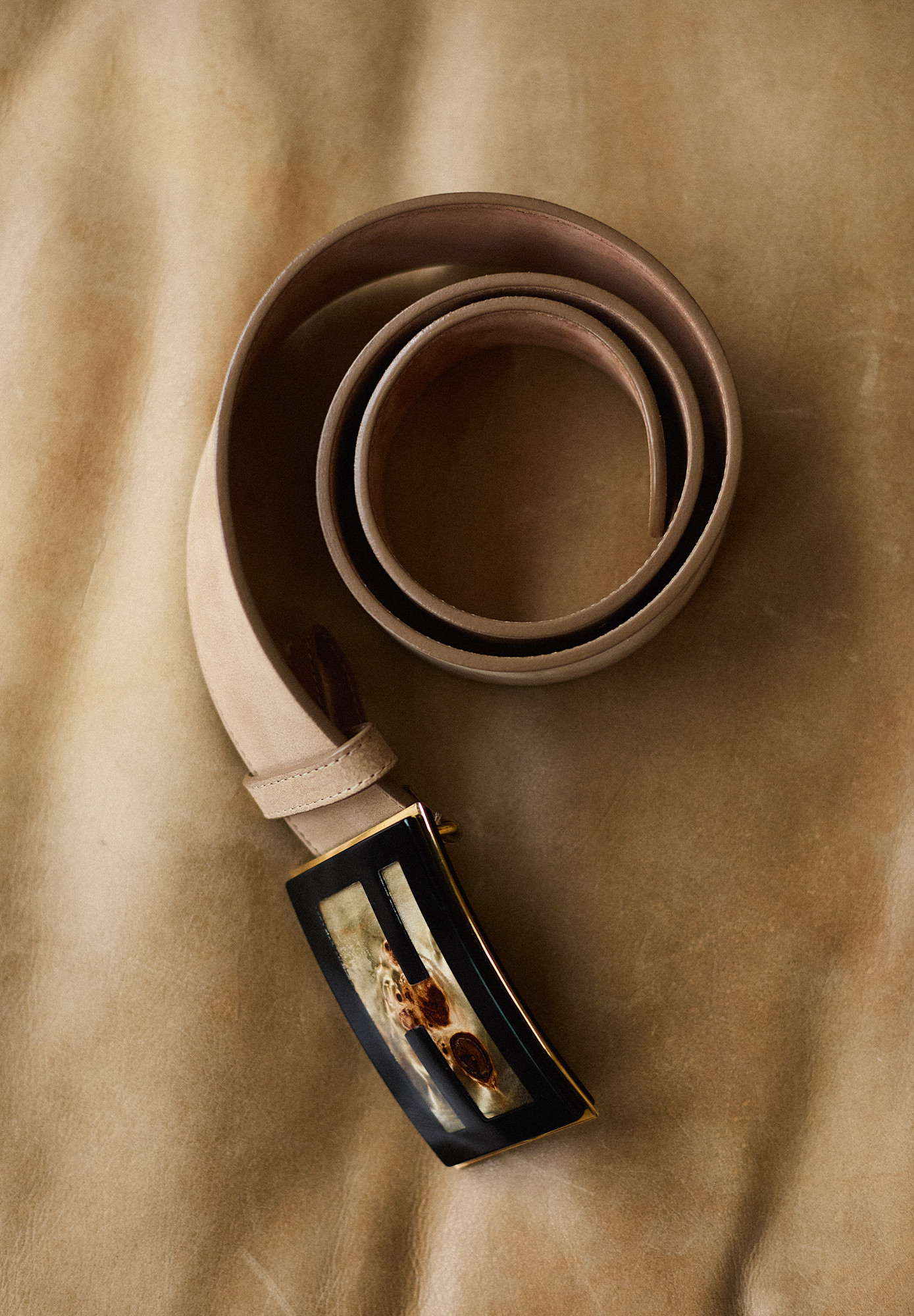 Fendi Beige Belt With Large Buckle