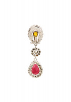 Miu Miu Clip-On Earrings With Multicolored Crystals