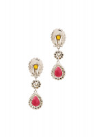 Miu Miu Clip-On Earrings With Multicolored Crystals