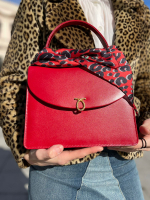 Launer London Bellini Red Leather Bag