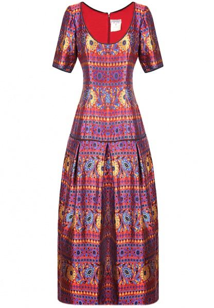 Yves Saint Laurent Printed Brocade Dress