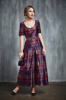 Yves Saint Laurent Printed Brocade Dress