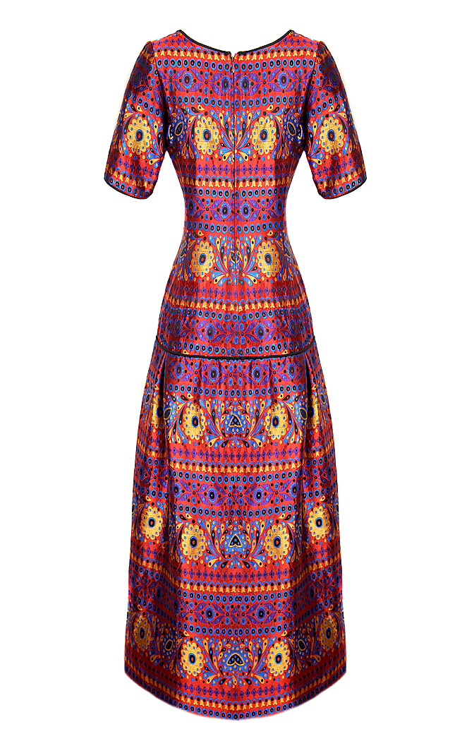 Yves Saint Laurent Printed Brocade Dress