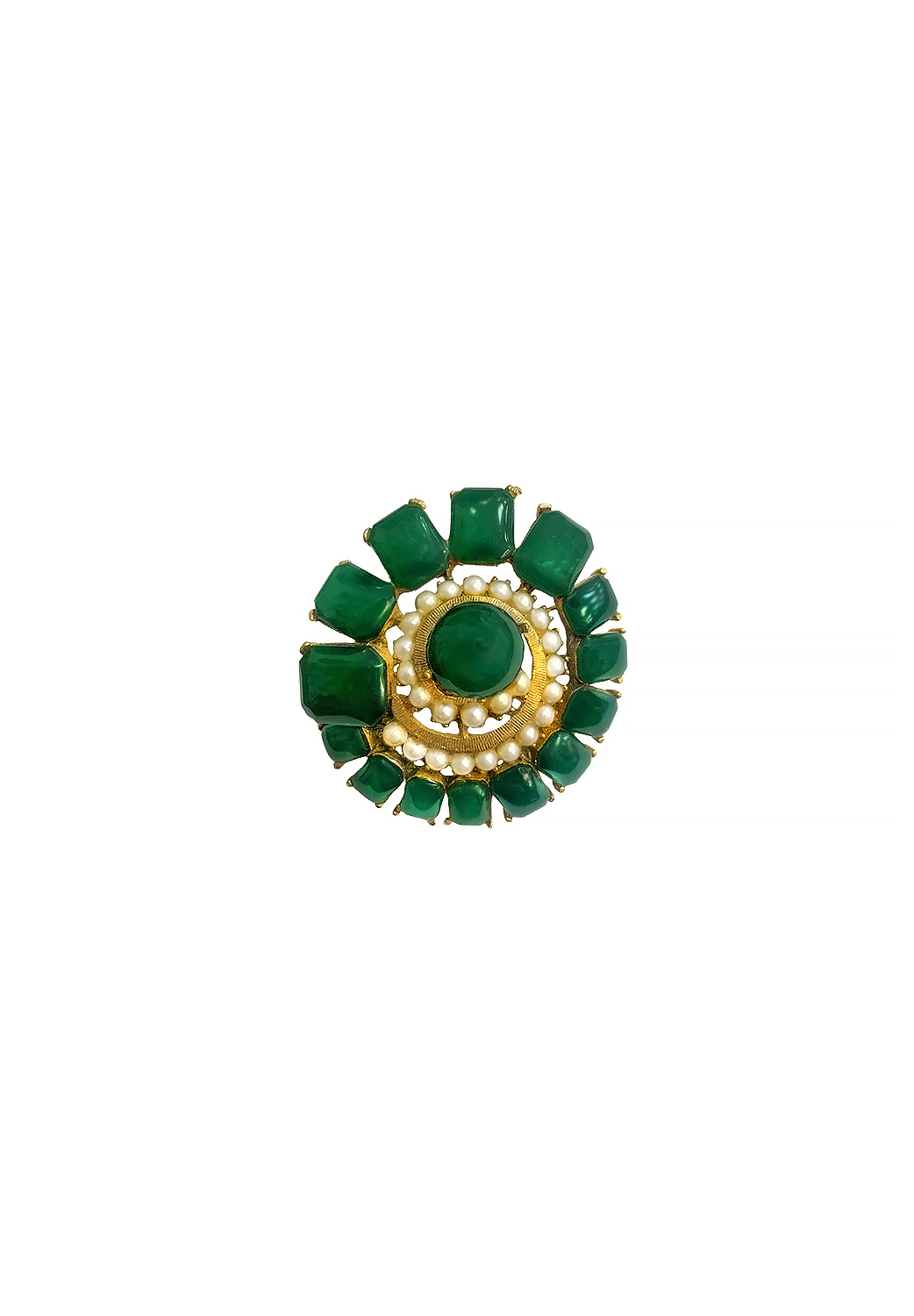 Green Crystals Brooch