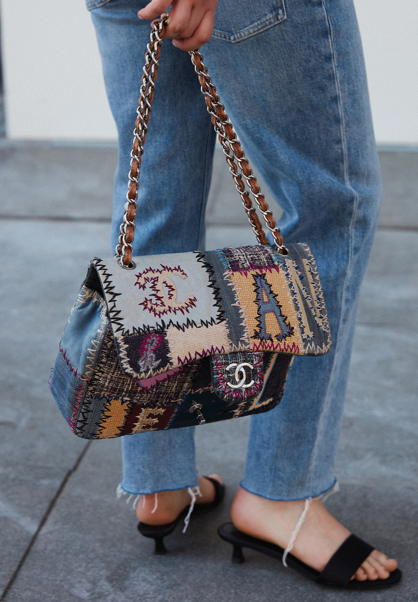Chanel Multicolour Patchwork Jumbo Flap Bag