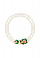 Ciner Necklace With Green Frog And Crystals