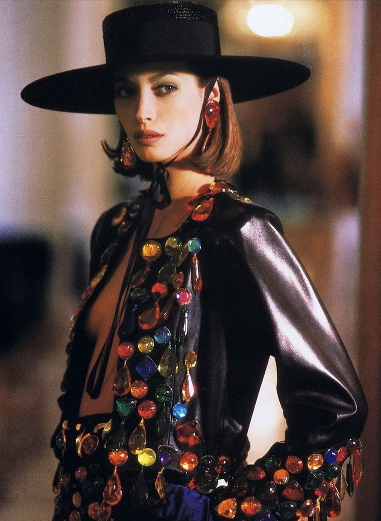 Yves Saint Laurent Leather Crystals Jacket