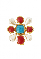 Chanel Pearls And Gripoix Crystals Brooch