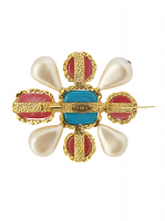 Chanel Pearls And Gripoix Crystals Brooch