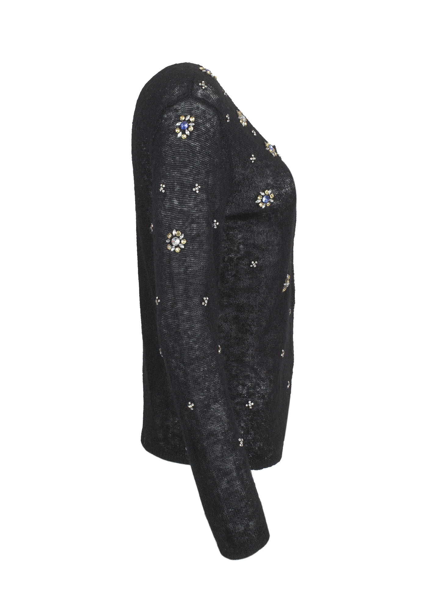 John Galliano Black Cardigan With Crystals