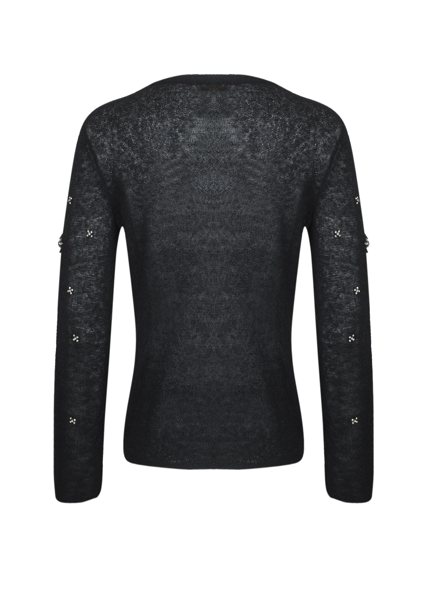 John Galliano Black Cardigan With Crystals