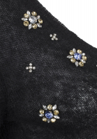 John Galliano Black Cardigan With Crystals