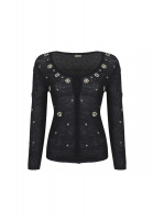 John Galliano Black Cardigan With Crystals