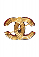 Chanel Burgundy Ice Shaped Brooch