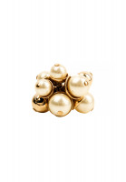 Gold-tone Christian Dior Ring With Pearls