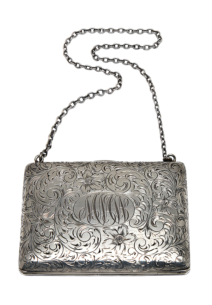 Silver French Monogram Handbag