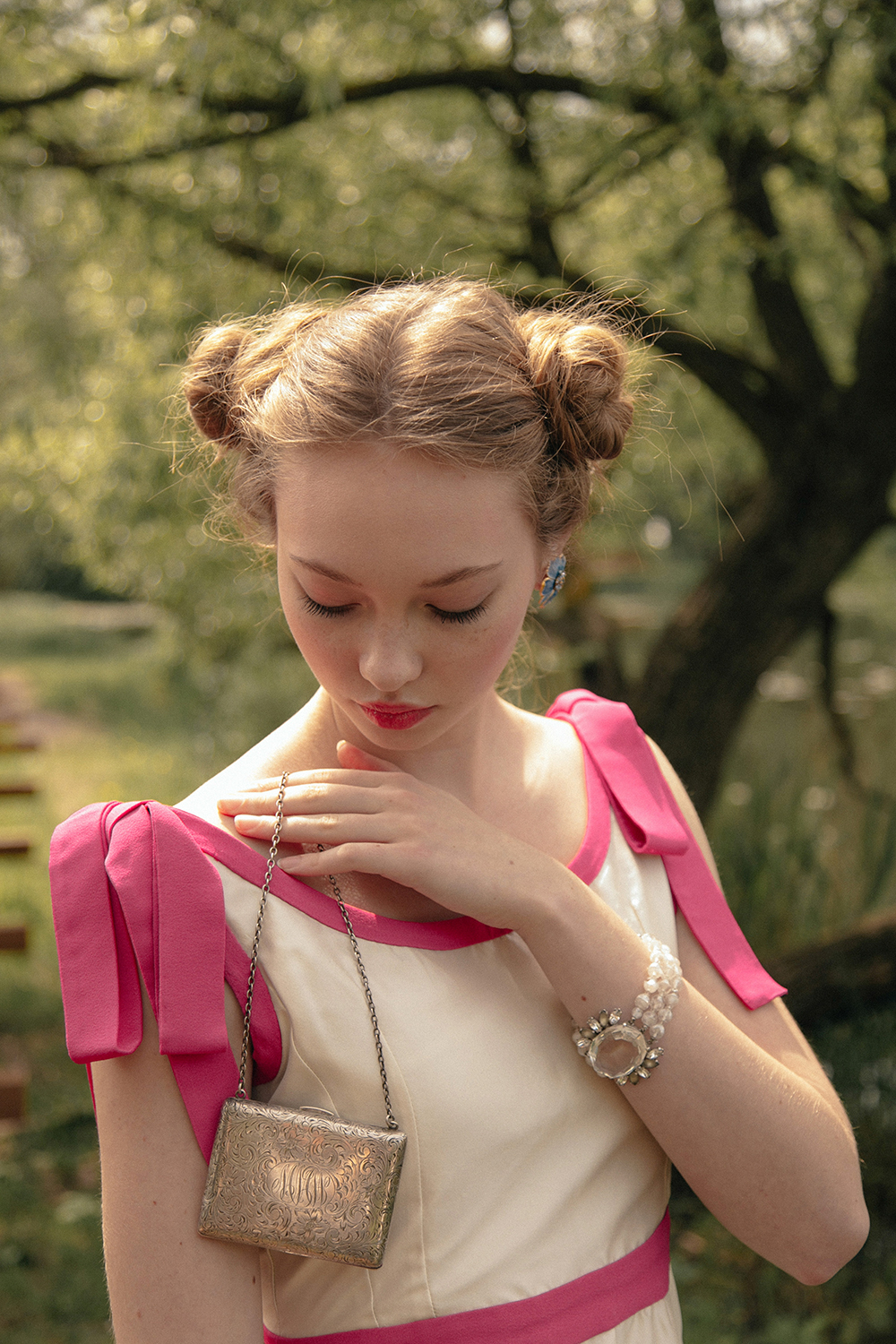 Silver French Monogram Handbag