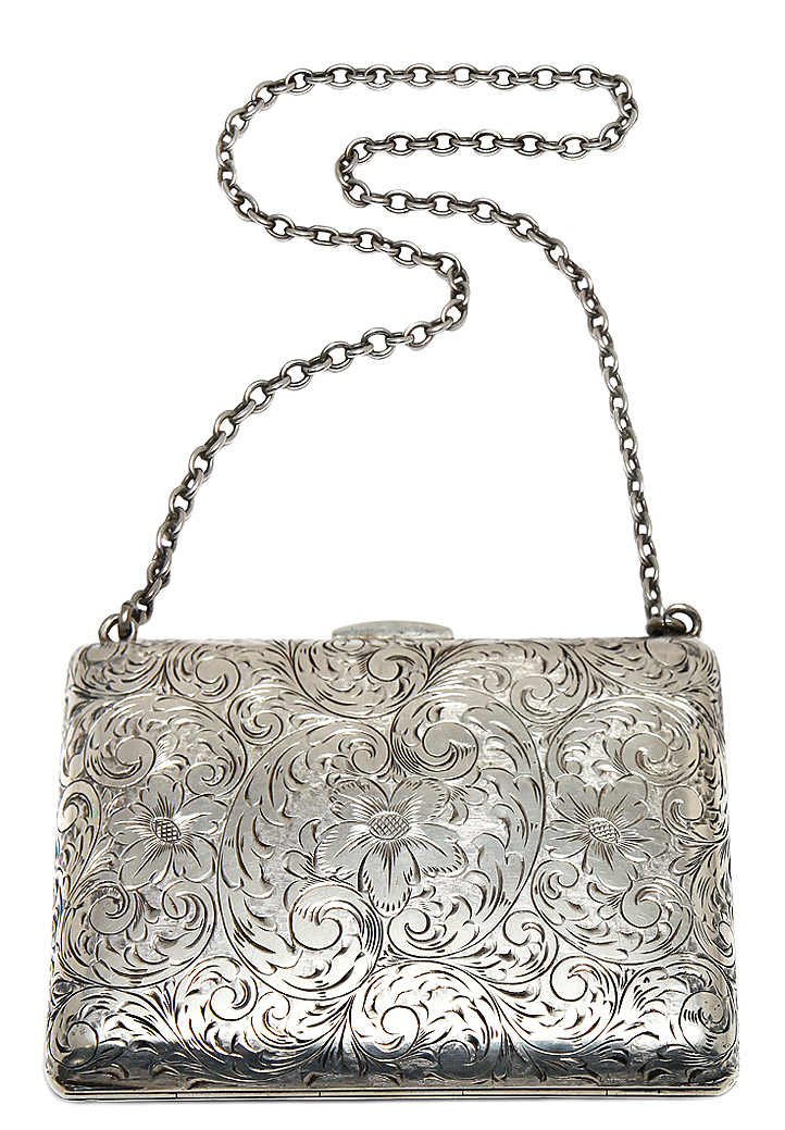 Silver French Monogram Handbag