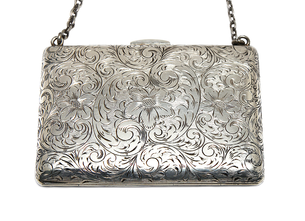 Silver French Monogram Handbag