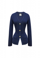 Chanel Navy Cashmere Cardigan