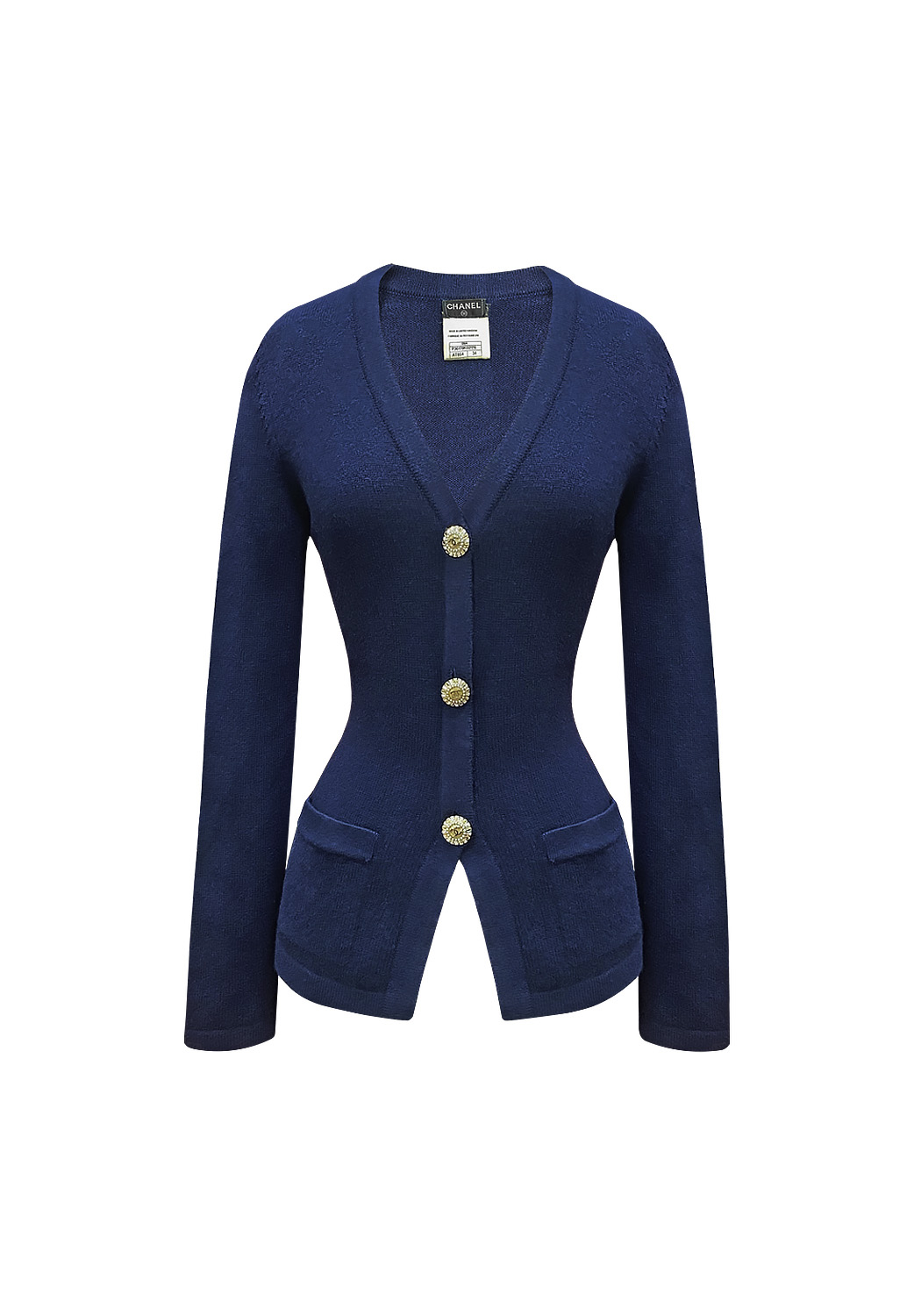 Chanel Navy Cashmere Cardigan