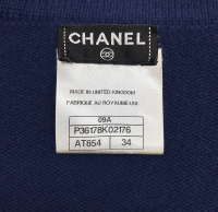 Chanel Navy Cashmere Cardigan