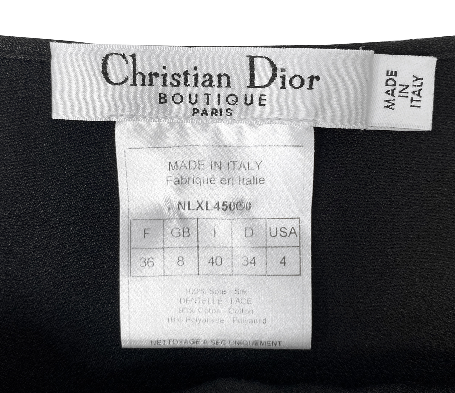 Christian Dior Black Silk Top