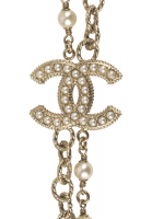 Chanel Pearl Logo Necklace