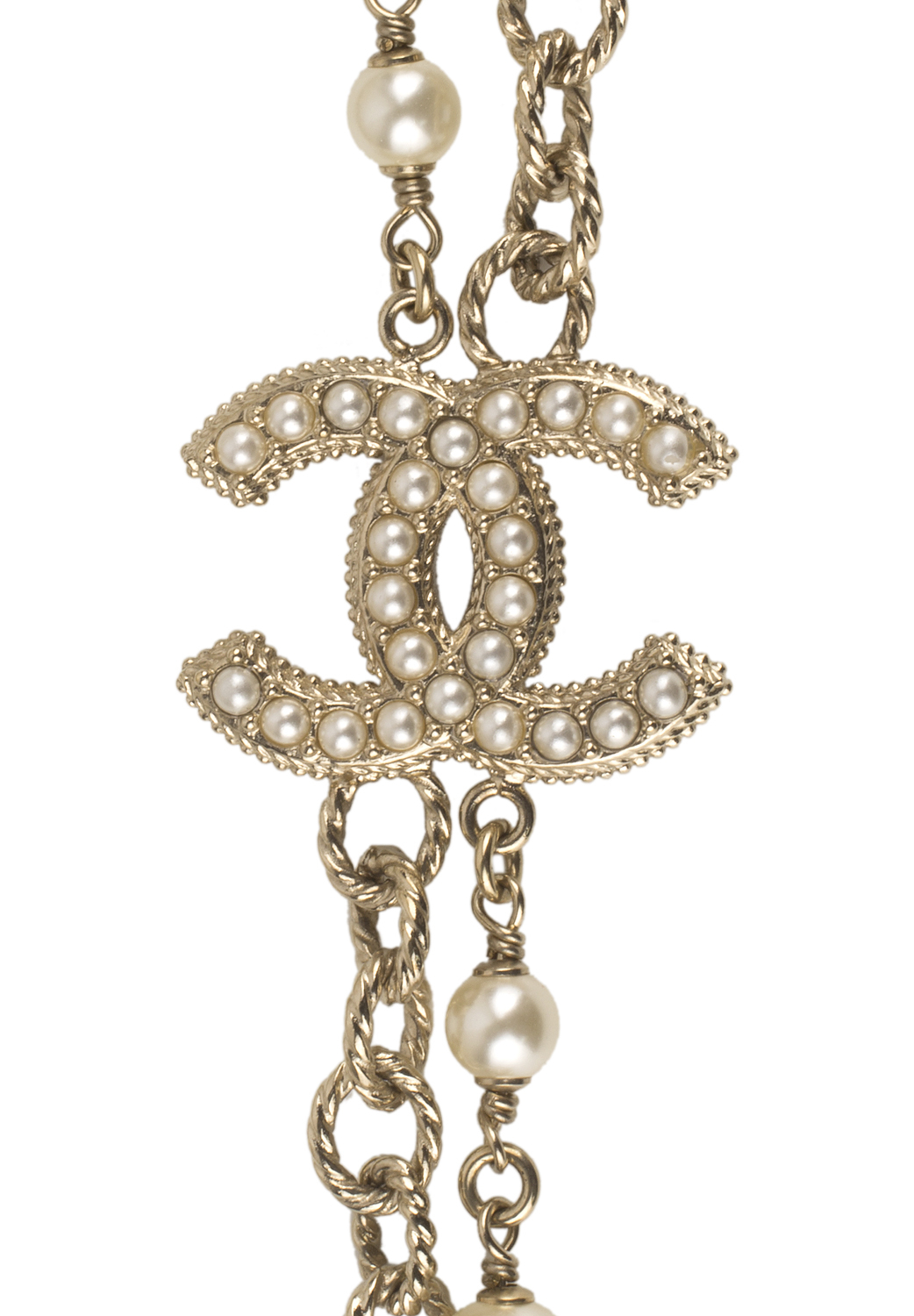 Chanel Pearl Logo Necklace