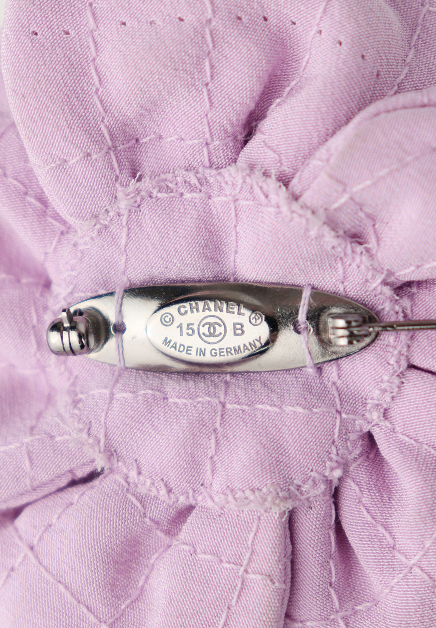 Chanel Purple Camellia Brooch