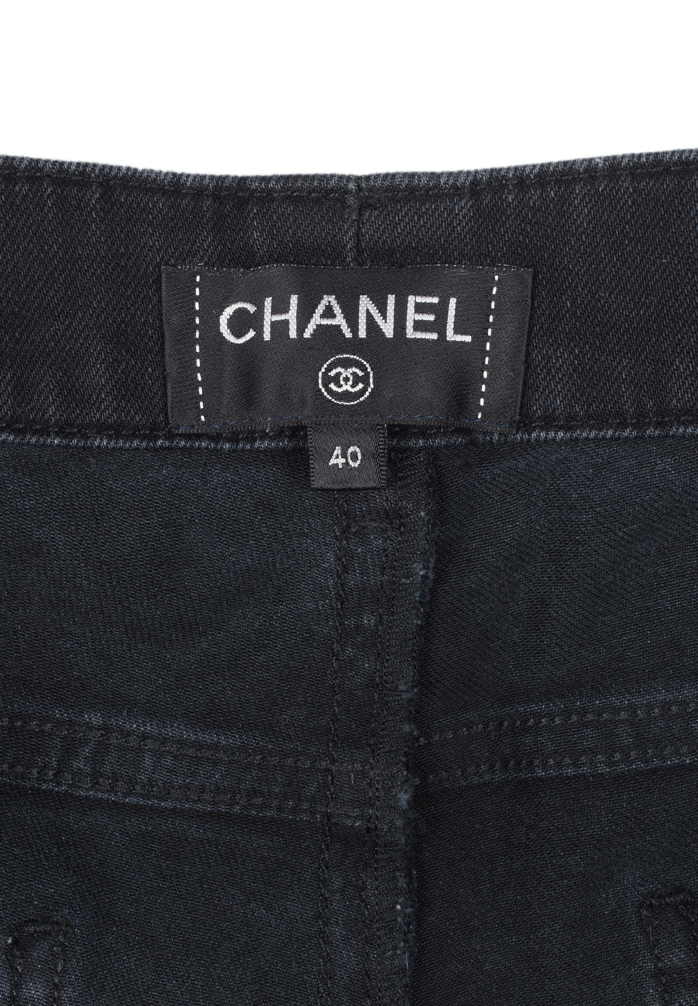 Dark Grey Quilted Velvet Chanel Jeans