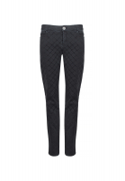 Dark Grey Quilted Velvet Chanel Jeans