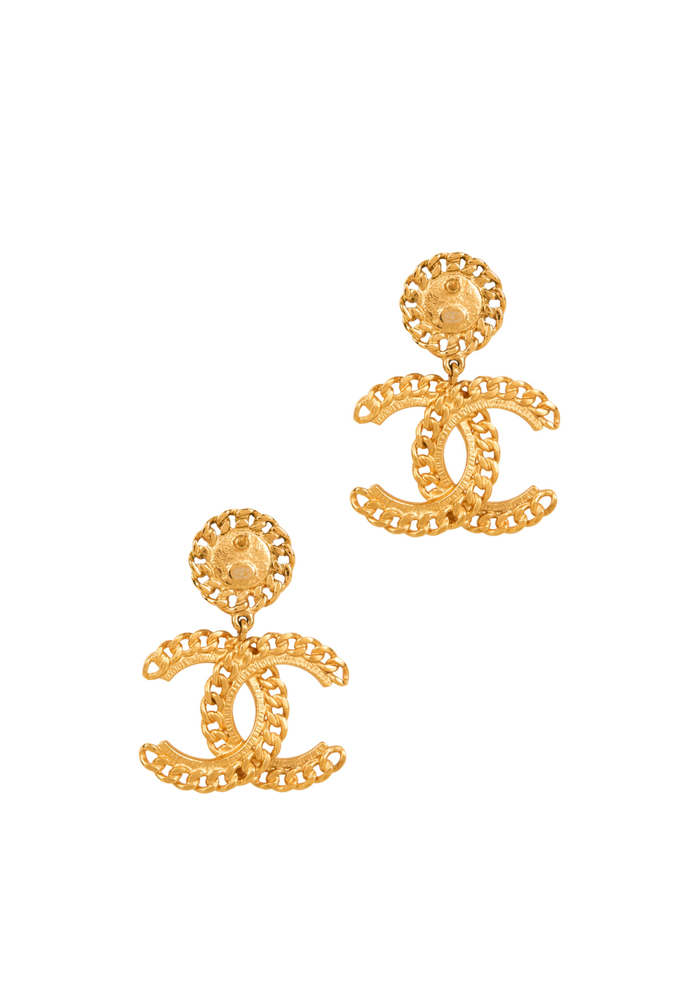 Chanel Earrings with Pearls and Logo