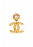 Chanel Earrings with Pearls and Logo