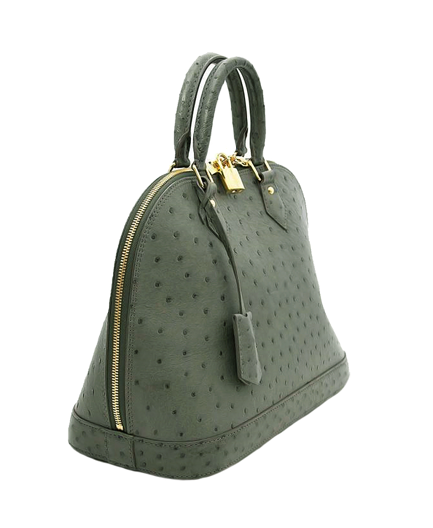 Louis Vuitton Alma PM Green Ostrich Bag