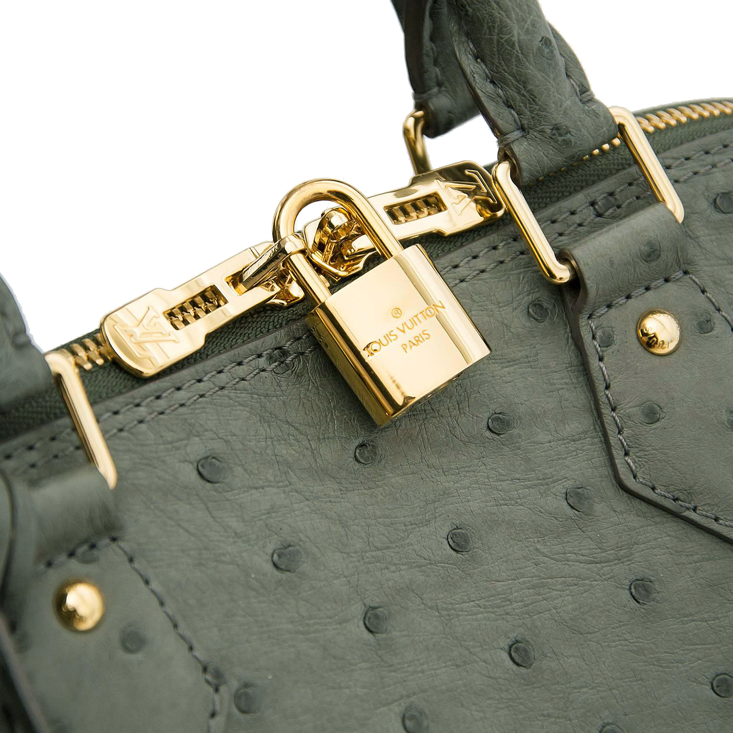 Louis Vuitton Alma PM Green Ostrich Bag