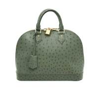 Louis Vuitton Alma PM Green Ostrich Bag