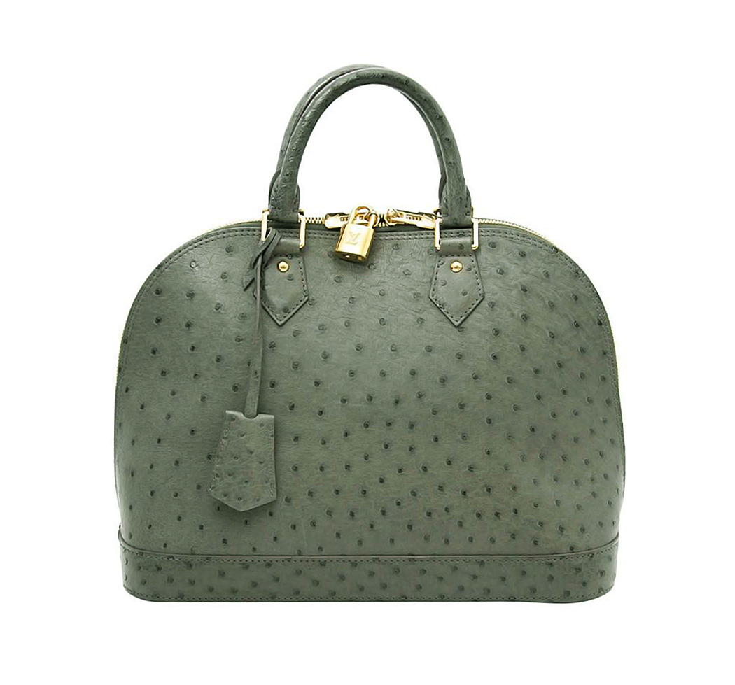 Louis Vuitton Alma PM Green Ostrich Bag
