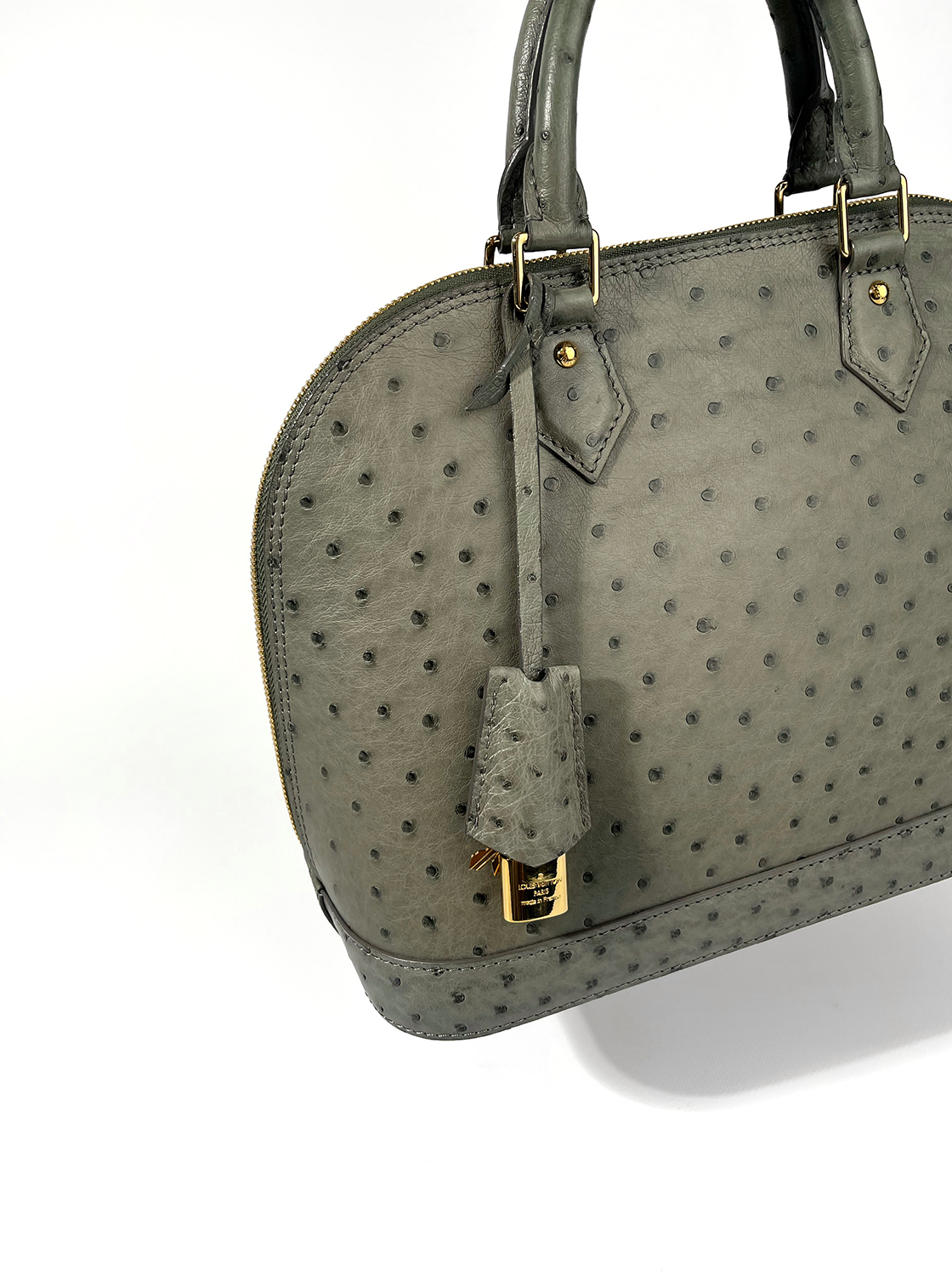 Louis Vuitton Alma PM Green Ostrich Bag