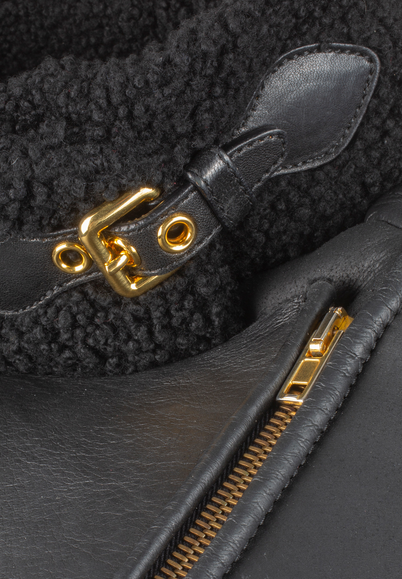 Miu Miu Black Sheepskin Coat