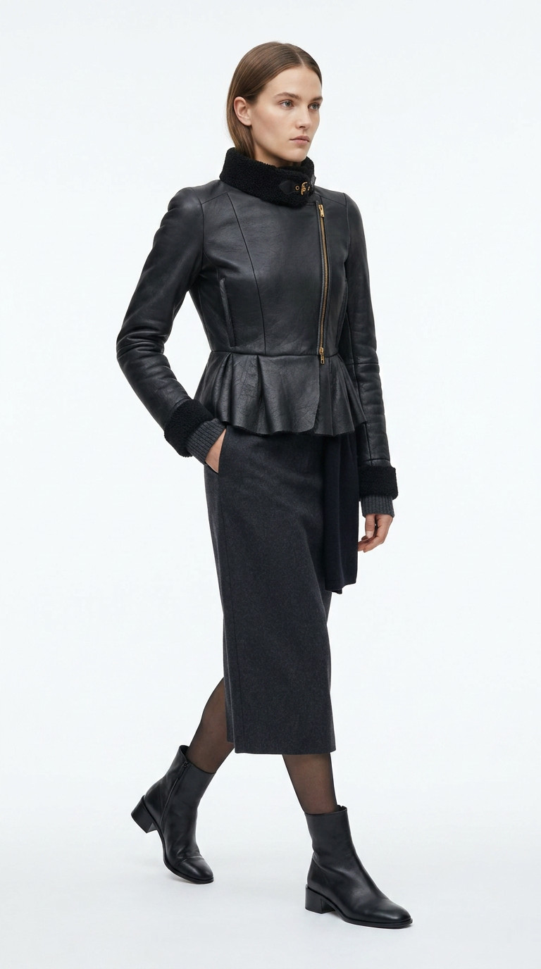 Miu Miu Black Sheepskin Coat