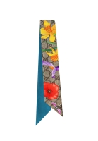 Gucci Silk Bandeau Scarf With Floral Print