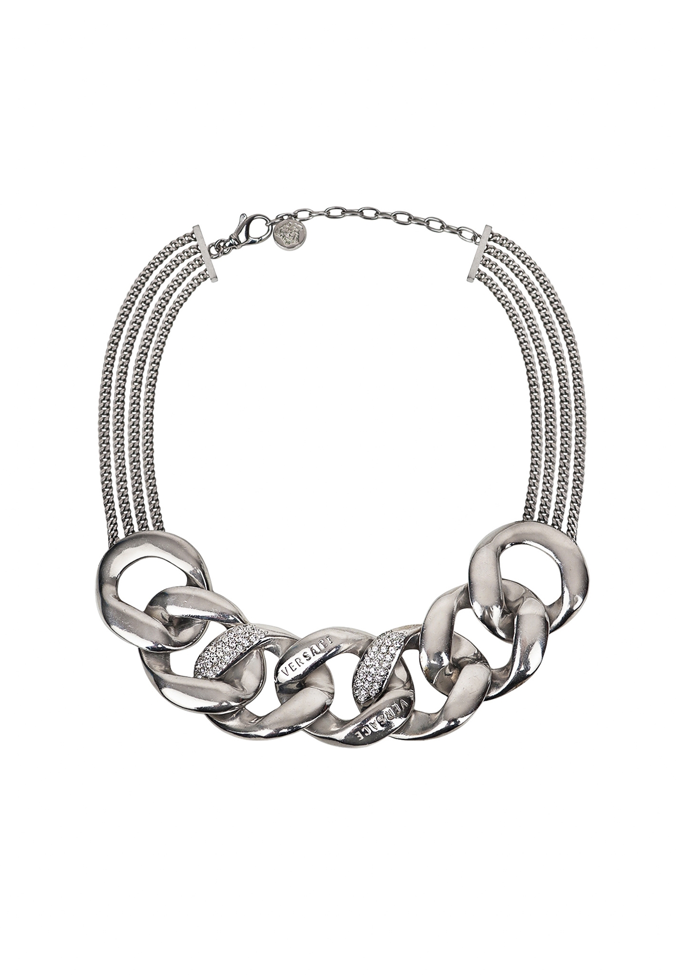 Versace Chain Necklace With Crystals