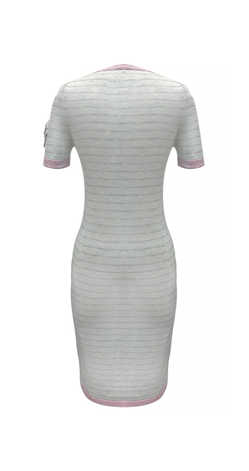 Chanel Grey Striped Dress