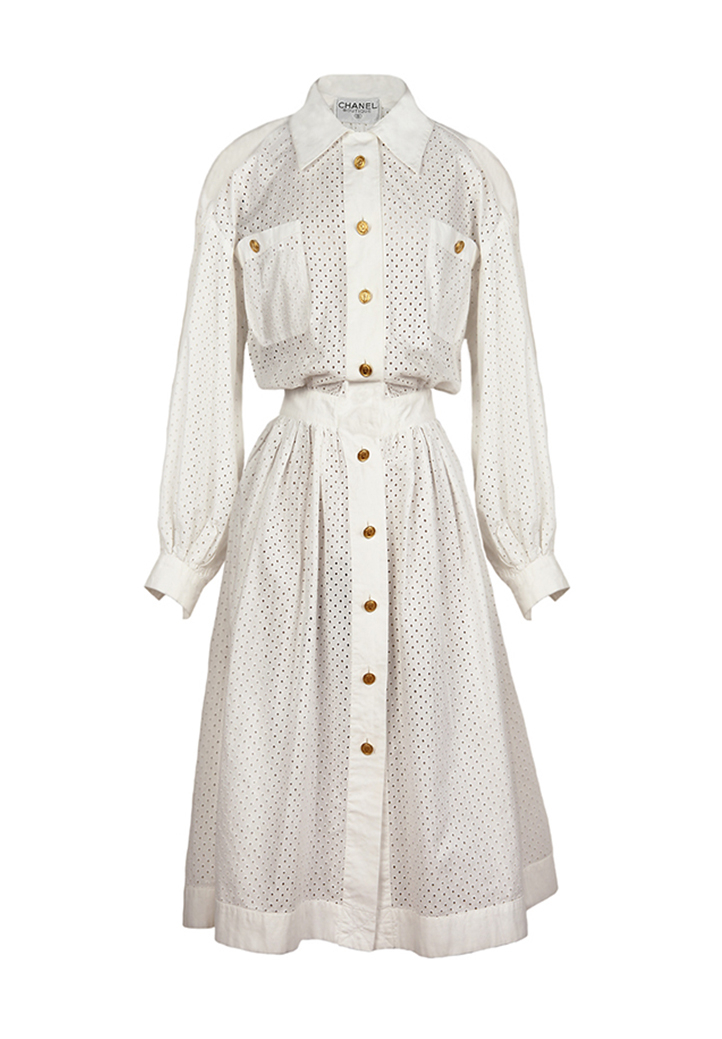 Chanel White Cotton Dress