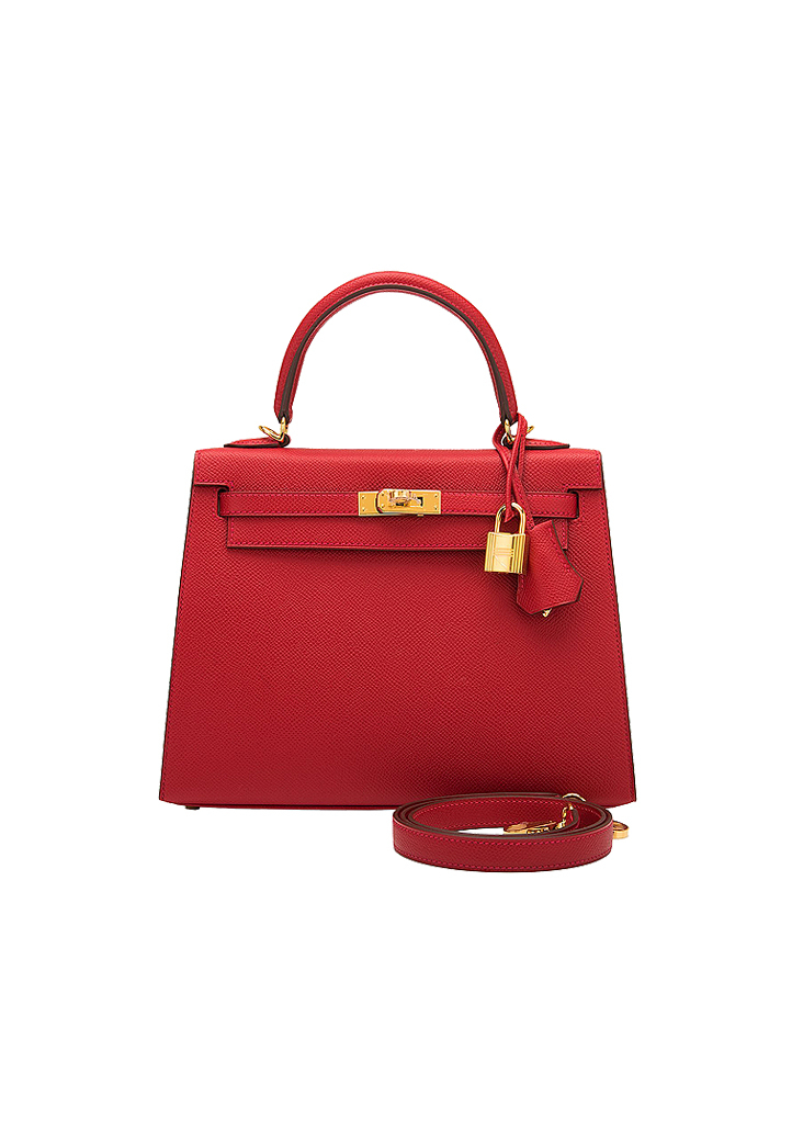 Hermès Kelly 25 Rouge Casaque Epsom Bag
