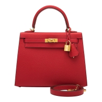 Hermès Kelly 25 Rouge Casaque Epsom Bag