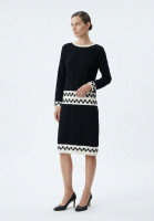 Chanel Black and White Wool Dress